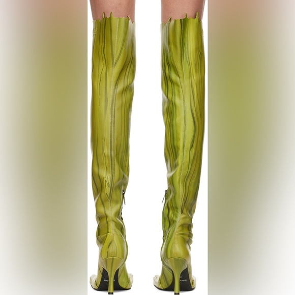 AVAVAV Green Very Slimy Feet Thigh High Boots Size 41 Runway Collection RARE - Picture 14 of 16